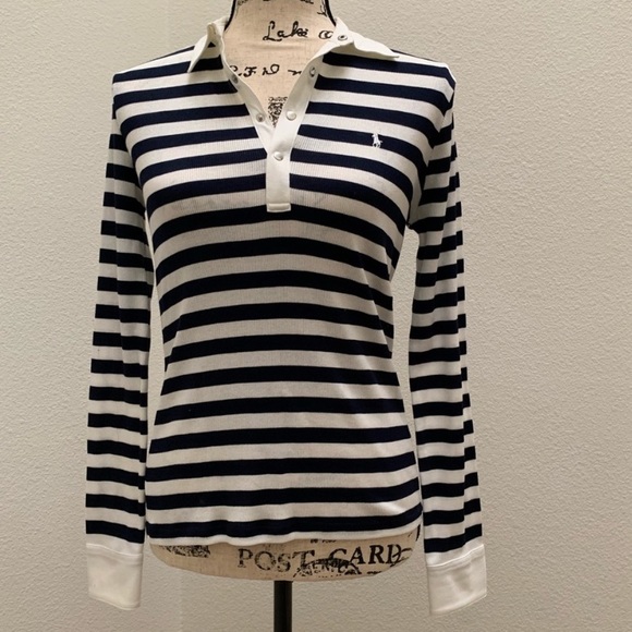Ralph Lauren Tops - Ralph Lauren stripe polo knit top